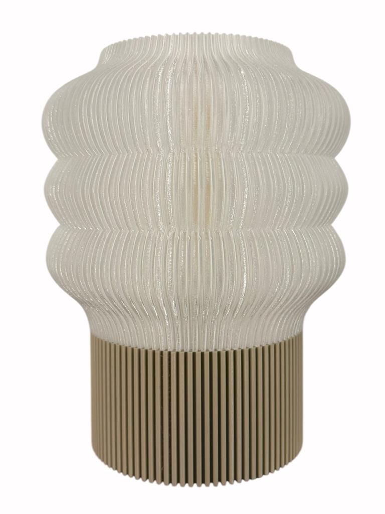 LAMPARA MINIMALISTA BLANCA BASE MARRON